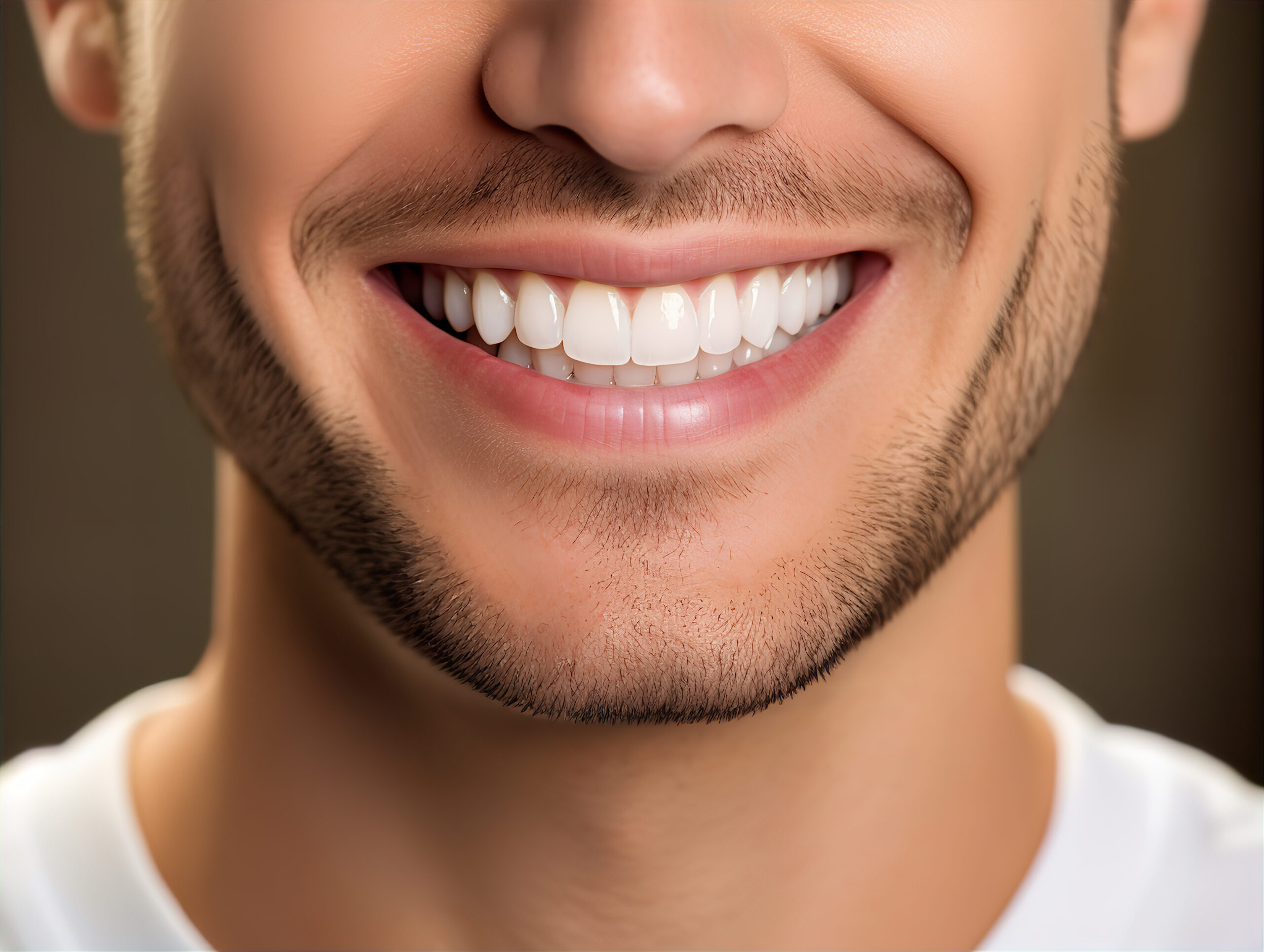 image of a man smiling after a full mouth reconstruction treatment at in a day dental implant center.